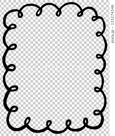 Hand-drawn style spiral line frame (black, no background color, line drawing only) Hand-drawn style spiral line frame (black, no background color, line drawing only) 133274346