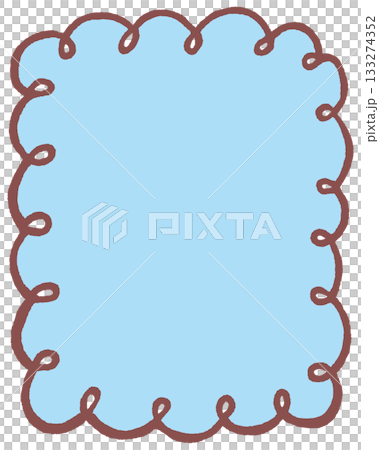 手繪螺旋線邊框(棕色和淺藍色雙色) 手繪螺旋線邊框(棕色和淺藍色雙色) 133274352