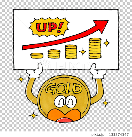 Gold character and soaring prices Gold character and soaring prices 133274547