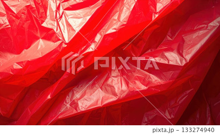 《AI画像》赤色のビニール袋の背景素材 133274940