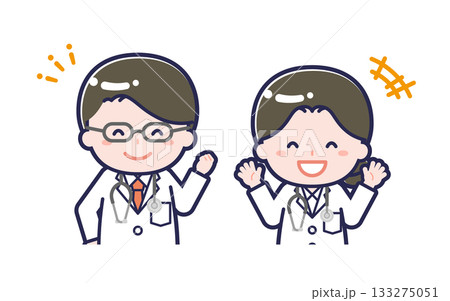 長袖医師/2人組/男女 02 長袖医師/2人組/男女 02 133275051