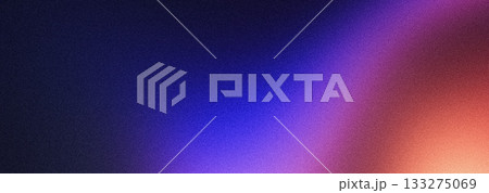 Grainy gradient background, dark blue orange red abstract color wave black backdrop, noisy texture banner header poster design 133275069