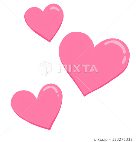シンプルなピンク色のハートのイラスト 133275338