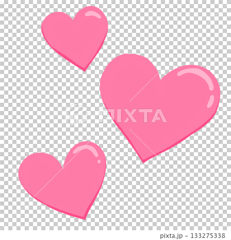 シンプルなピンク色のハートのイラスト 133275338