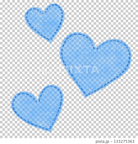 シンプルな青いハートのイラスト 133275363