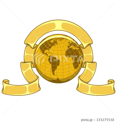 Planet Earth with Ribbon 133275538