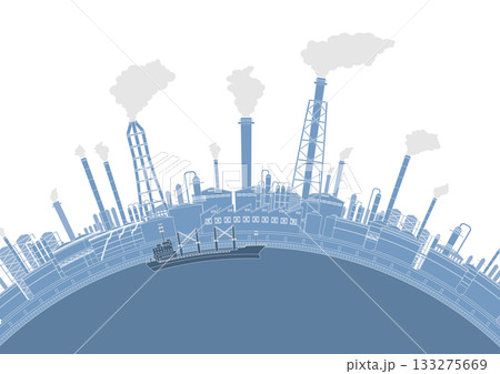 工場地帯のベクターイラスト 工場地帯のベクターイラスト 133275669