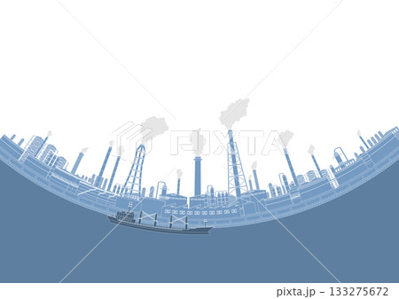 工場地帯のベクターイラスト 133275672
