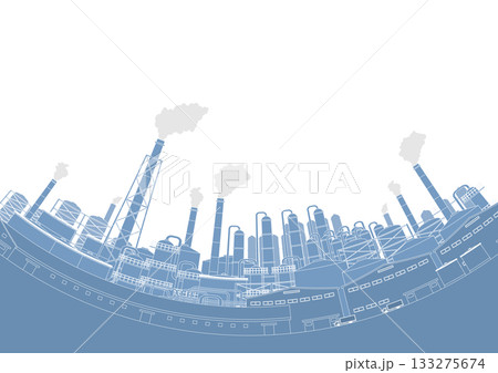 工場地帯のベクターイラスト 133275674