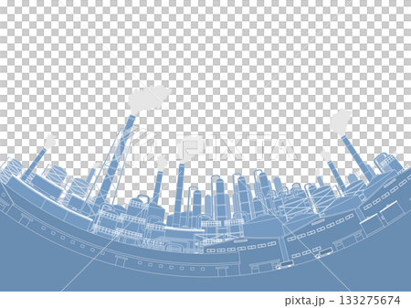 工場地帯のベクターイラスト 133275674