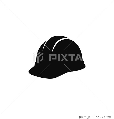 hard hat silhouette black safety helmet icon on white background hard hat silhouette black safety helmet icon on white background 133275866