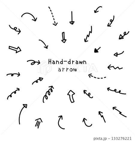 手描き矢印イラストセット 手描き矢印イラストセット 133276221