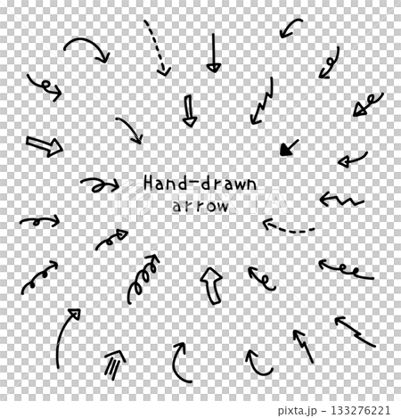 手描き矢印イラストセット 手描き矢印イラストセット 133276221