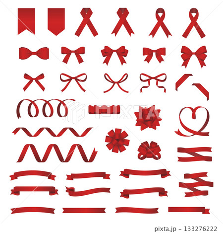 様々なリボンイラスト素材セット 様々なリボンイラスト素材セット 133276222