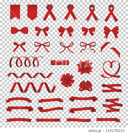 様々なリボンイラスト素材セット 様々なリボンイラスト素材セット 133276222
