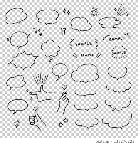 手繪對話框插圖集 133276228