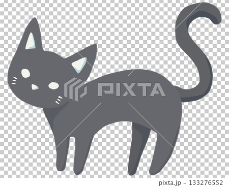 Black cat illustration, full body vector material 133276552