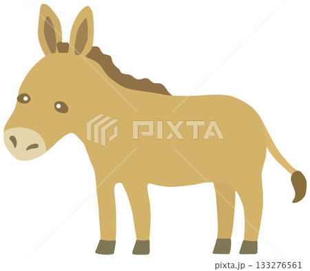 シンプルなロバのイラスト ベクター素材 133276561