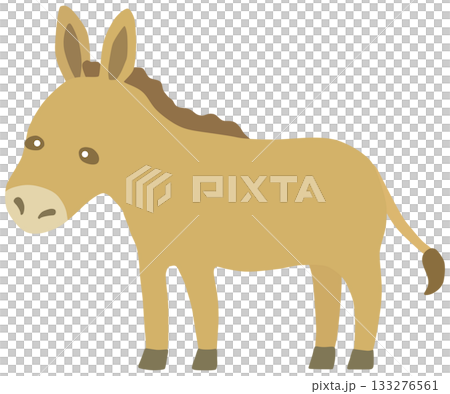 Simple donkey illustration vector material 133276561