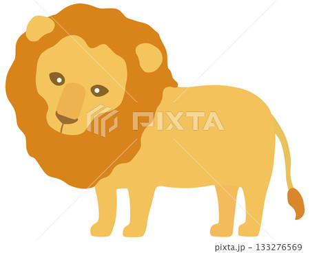 シンプルなライオンのイラスト ベクター素材 133276569