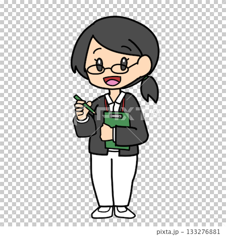 A woman conducting an interview 133276881