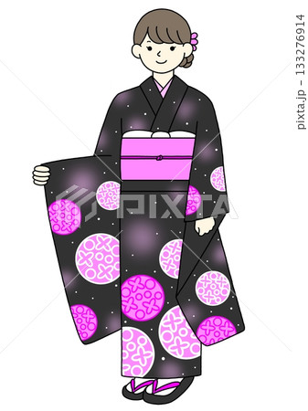 振袖　黒　正面 133276914