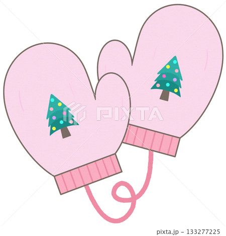 Festive christmas winter gloves ornaments 133277225