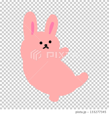 A cute hand-drawn rabbit silhouette illustration leaning against something. A cute hand-drawn rabbit silhouette illustration leaning against something. 133277345