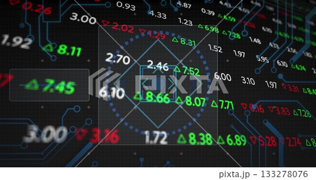 Displaying nested diamonds in dotted circle with floating values and arrows in trading dashboard Displaying nested diamonds in dotted circle with floating values and arrows in trading dashboard 133278076