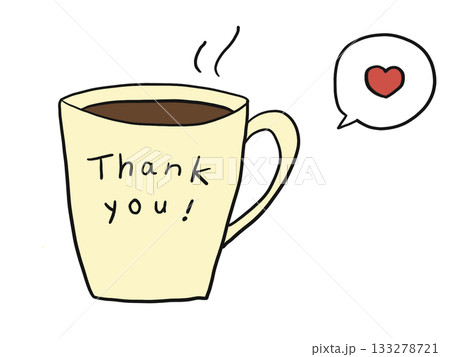 POPや挿絵に使えるマグカップにThank youの手書きイラスト PNG POPや挿絵に使えるマグカップにThank youの手書きイラスト PNG 133278721