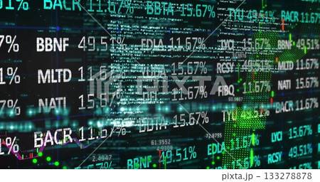 Displaying stock tickers and percentages on...のイラスト素材 [133278878] - PIXTA
