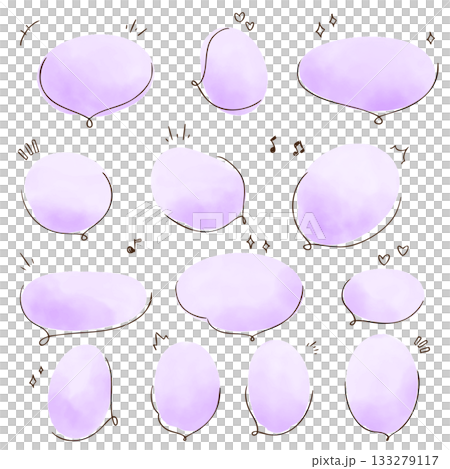 可愛的水彩對話框，手繪的 133279117