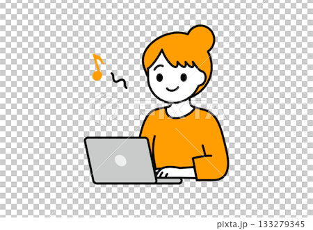 PC作業・副業・デスクワークする女性04 133279345