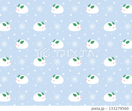 雪ウサギのシームレスパターン 133279560