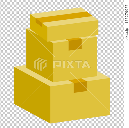 Illustration of stacked cardboard boxes 133279975