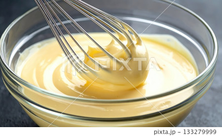 《AI画像》ボウルに入れたクリームを混ぜるイメージ 133279999