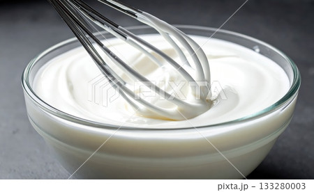 《AI画像》ボウルに入れたクリームを混ぜるイメージ 133280003