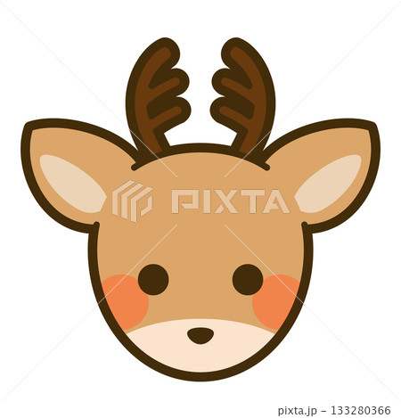 かわいい鹿の顔アイコン 133280366