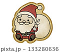 赤いサンタクロースのクッキーイラスト 133280636