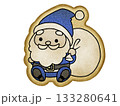 青いサンタクロースのクッキーイラスト 133280641