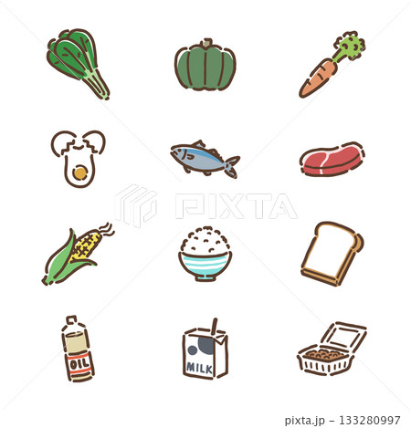 食べ物のイラストセット・フルカラー 133280997