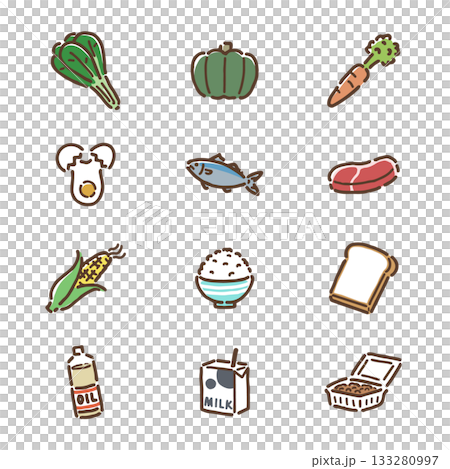 食べ物のイラストセット・フルカラー 133280997