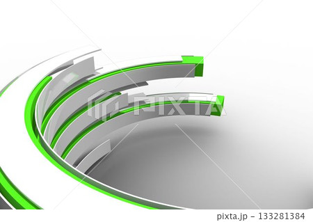 Green and white curved structure Green and white curved structure 133281384