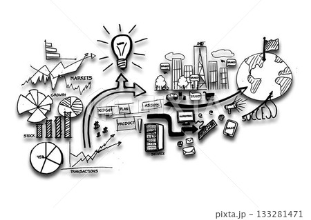 Black white business graphic Black white business graphic 133281471