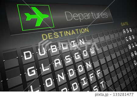 Black departures board for cities Black departures board for cities 133281477