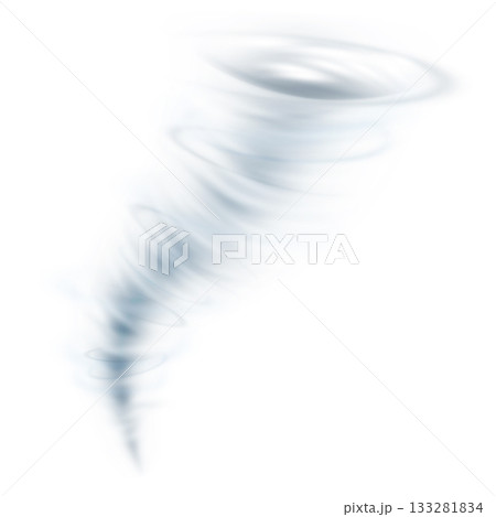 Realistic tornado swirl storm, hurricane wind vortex, vector 3D cyclone twister phenomenon, whirlwind air vortex funnel Realistic tornado swirl storm, hurricane wind vortex, vector 3D cyclone twister phenomenon, whirlwind air vortex funnel 133281834