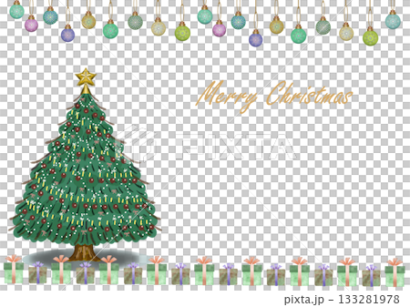 Christmas simple decorative frame 133281978