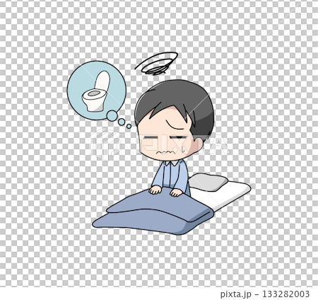 圖解：一個男人在廁所裡醒來。 133282003