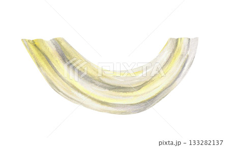 Fabric drapery, lambrequin watercolor hand drawn. White yellow, beige hanging, semicircular, round drapery for window decoration, soft lightweight clear material Isolated from background illustration Fabric drapery, lambrequin watercolor hand drawn. White yellow, beige hanging, semicircular, round drapery for window decoration, soft lightweight clear material Isolated from background illustration 133282137