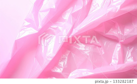 《AI画像》ピンク色のビニール袋の背景素材 133282187